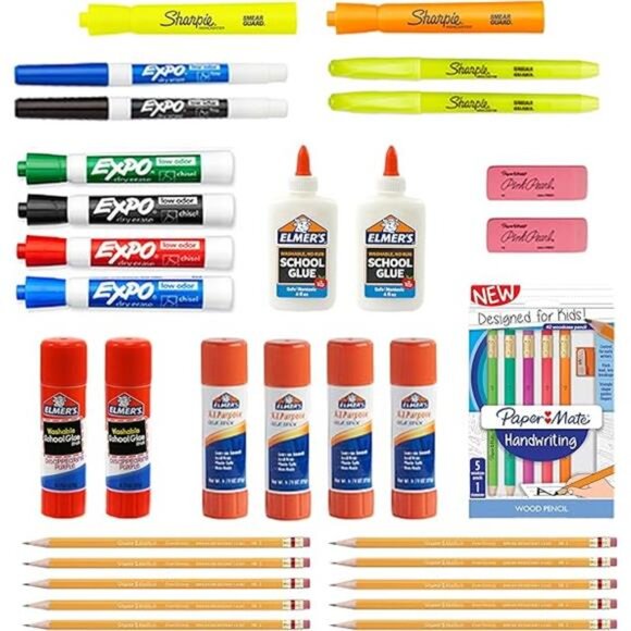 School Supplies Variety Pack: 31-Piece All-in-One Set with Pencils, Markers, Etc - Picture 6 of 6
